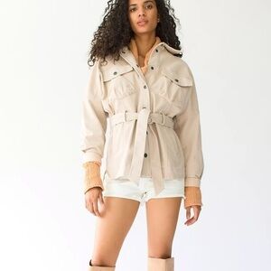 NWT Free People Clyde Shirt‎ Jacket Mineral Medium